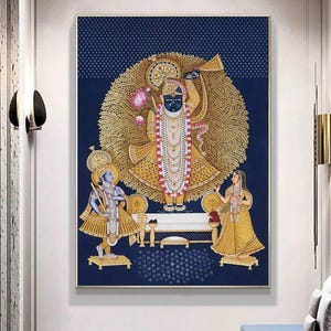 Exquisite Shreenathji Pichwai Painting, Art For Home Decor, Home Decor, Wall art