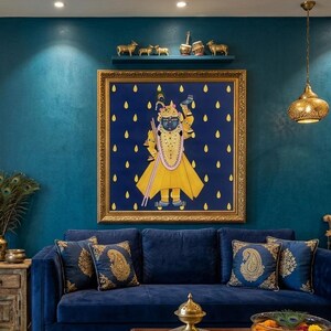 Shrinathji Pichwai Painting, Indian Home Decor, Hand painted Painting