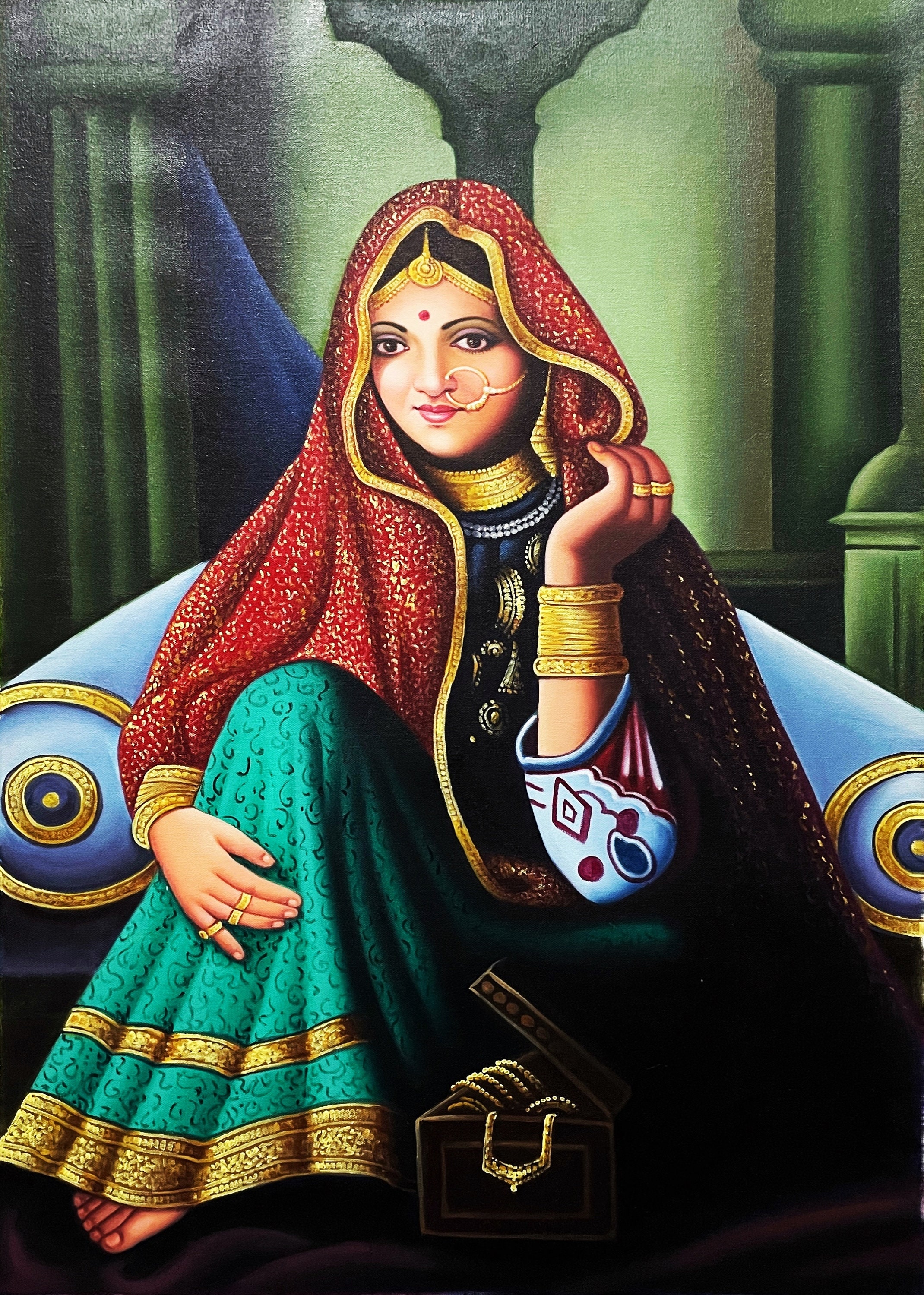 Traditional Rajasthani Woman Painting Home Decor Original