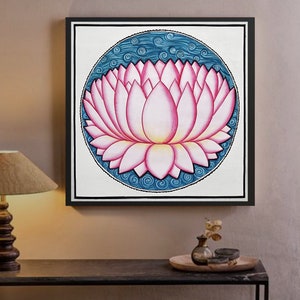 Pichwai Gemälde von Lotus Wandkunst Arbeit, traditionelle indische Pichwai Malerei für Wohnkultur, Blumenmalerei, Wanddekor, Wohndekor