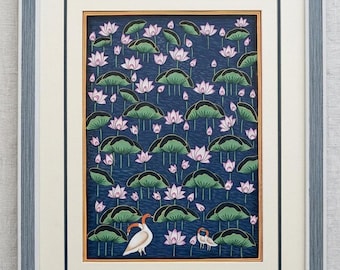 手作りの蓮池ピチワイ絵画:インドの花の壁飾り - Etsy 日本 手作りの蓮池ピチワイ絵画:インドの花の壁飾り - Etsy 日本
