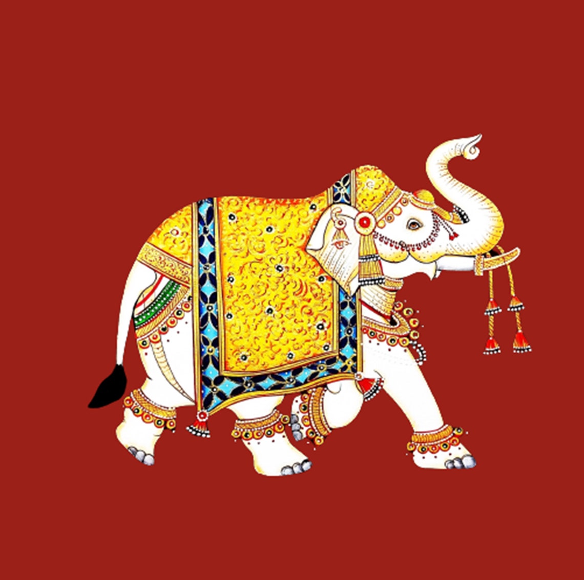 Buy Pichwai Painting of Elephant, Traditional Indian Pichwai Painting ...