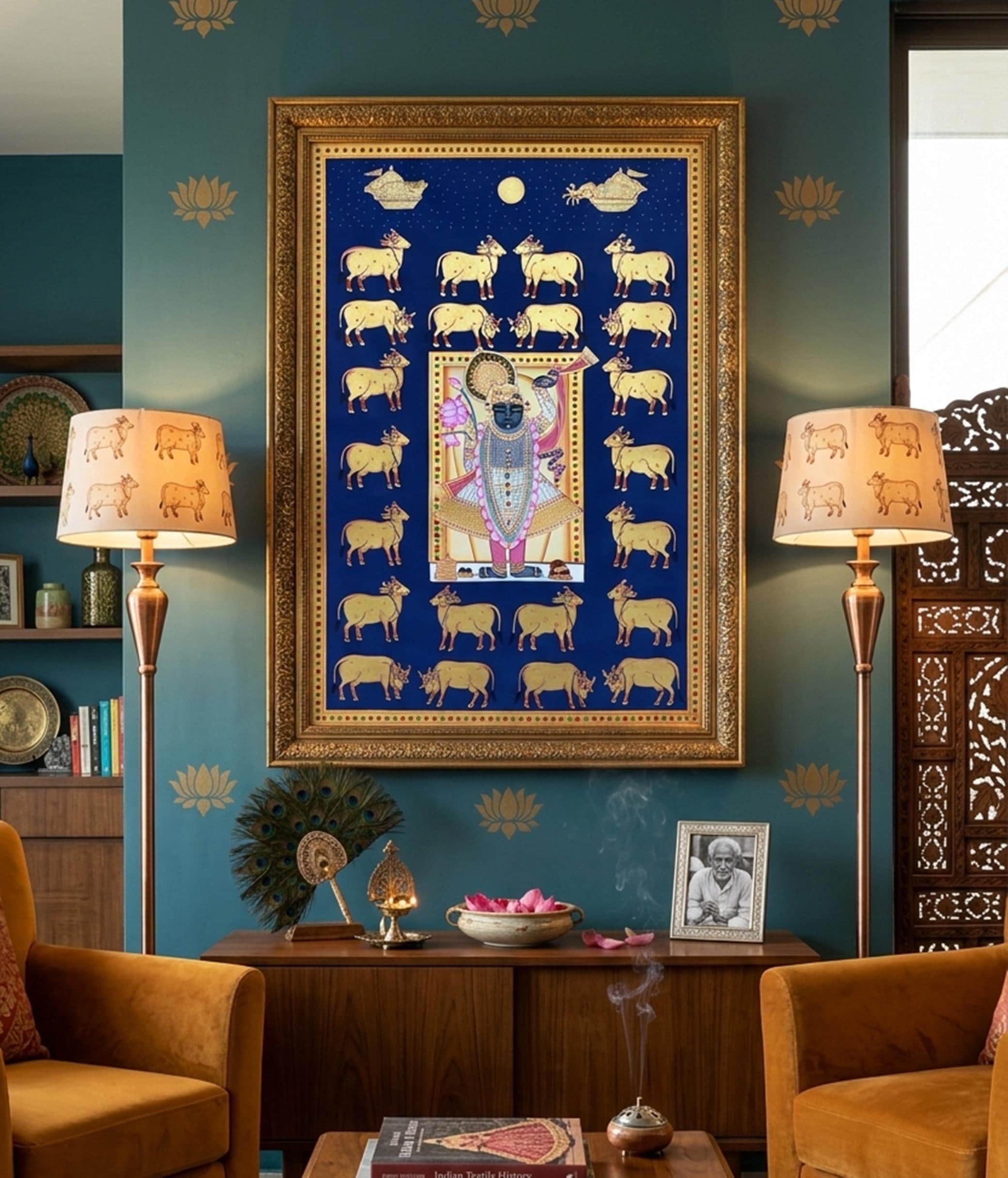 ❶Tabgraphics works かんざきひろ 鼻そうめんP C83セット Shrinathji Pichwai Painting, Wall Decor, Cow Pichwai Art Handmade
