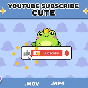 Animated YouTube Subscribe Button Overlay / Cute Frog Cartoon Animation / Cute Stream Setup / Cute Intro Video