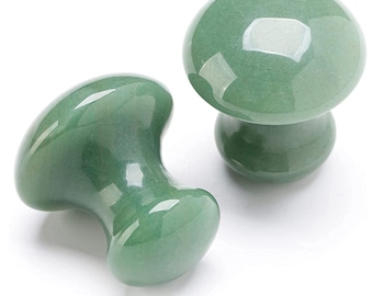 Natural Green Jade Gua Sha Face & Body Massager - Mushroom Shape Lymphatic Drainage Tool, Crystal Skincare Therapy, Anti-Aging Spa Gift