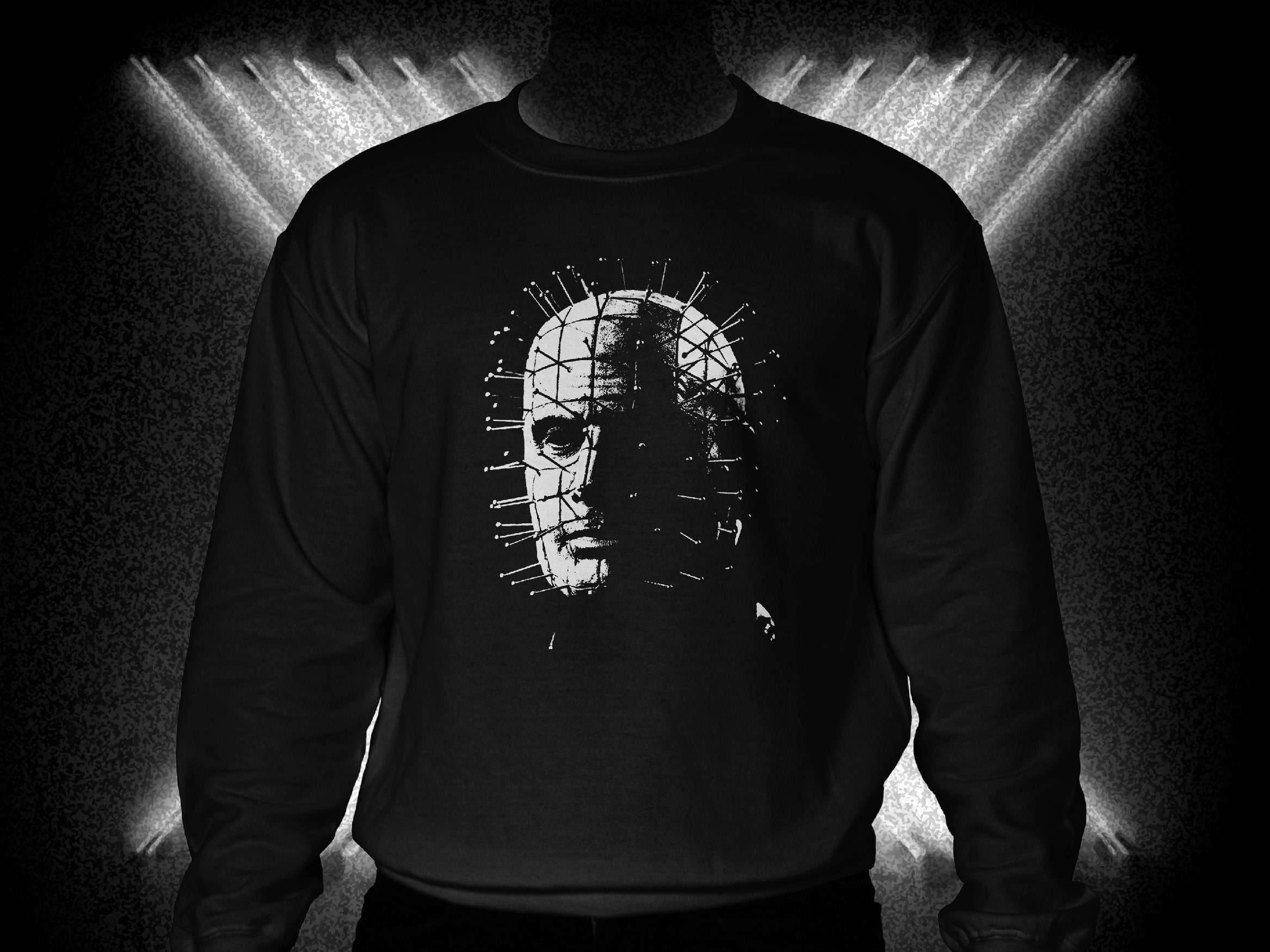 Hellraiser Sweater Pinhead Horror Sweatshirt Cult Classic Goth
