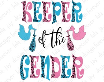 Keeper of the Gender Png Sublimacja Ujawnienie Płci Pomysły Keeper Leopard Ujawnienie Płci Łodygi Png Różowy Niebieski Keeper of the Gender Design Png