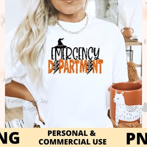 Département d'urgence Halloween Png Infirmière Png Sublimation, Distressed ED ER Halloween Png, Leopard Lightning Bolt, POD Design Png Commercial