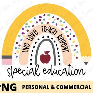 Special Education Teacher PNG Sublimation, Special Ed Teacher Pencil Rainbow Png, SPED Teacher PNG Print File, Special Needs Teacher File
