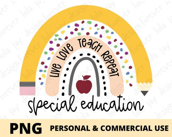 Special Education Teacher PNG Sublimation, Special Ed Teacher Pencil Rainbow Png, SPED Teacher PNG Print File, Special Needs Teacher File