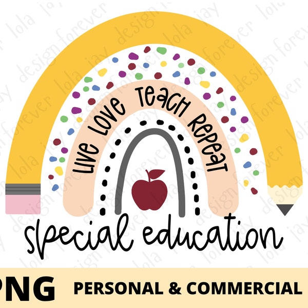 Special Education Teacher PNG Sublimation, Special Ed Teacher Pencil Rainbow Png, SPED Teacher PNG Print File, Special Needs Teacher File