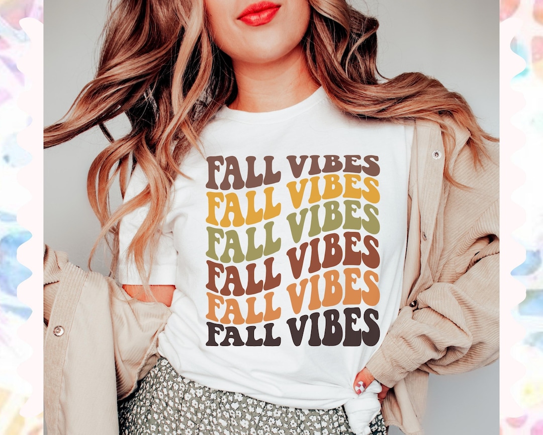 Waved Fall Retro Fall Vibes Stacked Png Design, Fall Autumn Png Design File, Retro ...