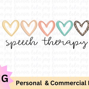 Speech Therapy PNG Sublimation, Speech Therapist Boho Hearts Leopard Design Png Print File, SLP Png, Speech Language Pathologist sublimation