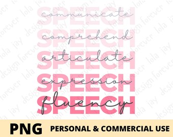 Speech Therapy Sublimation Png Design, Pink Speech Ombre Design File, PNG Sublimation SLP Sublimation, Speech Therapist PNG Print Design