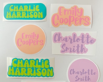 Customisable kids name labels pack | drink bottle/lunch box labels | back to school | first and last name