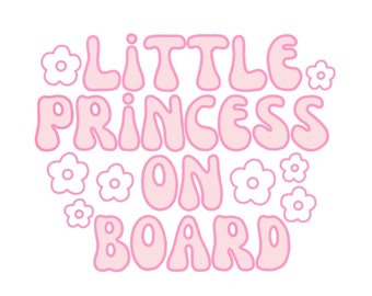Little princess on board vinyl sticker decal | car kids/child/baby on board sticker