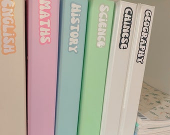 Customisable school notebook subject labels | back to school organisation