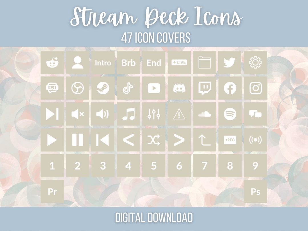 47 Elgato Stream Deck Icons Pastel Green Icon Covers Minimal Etsy