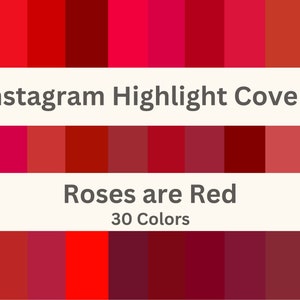 30 Instagram Story Highlight Covers Roses are Red | Solid Color Icons | Highlight Icons | Instagram Story | Solid IG Story Highlight Covers
