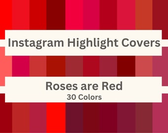30 Instagram Story Highlight Covers Roses are Red | Solid Color Icons | Highlight Icons | Instagram Story | Solid IG Story Highlight Covers