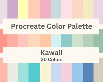 Procréer une palette de couleurs | pastels | Kawaii | Palette de couleurs Procreate pour iPad | Échantillons de couleurs | Couleurs numériques | Procréer Outil