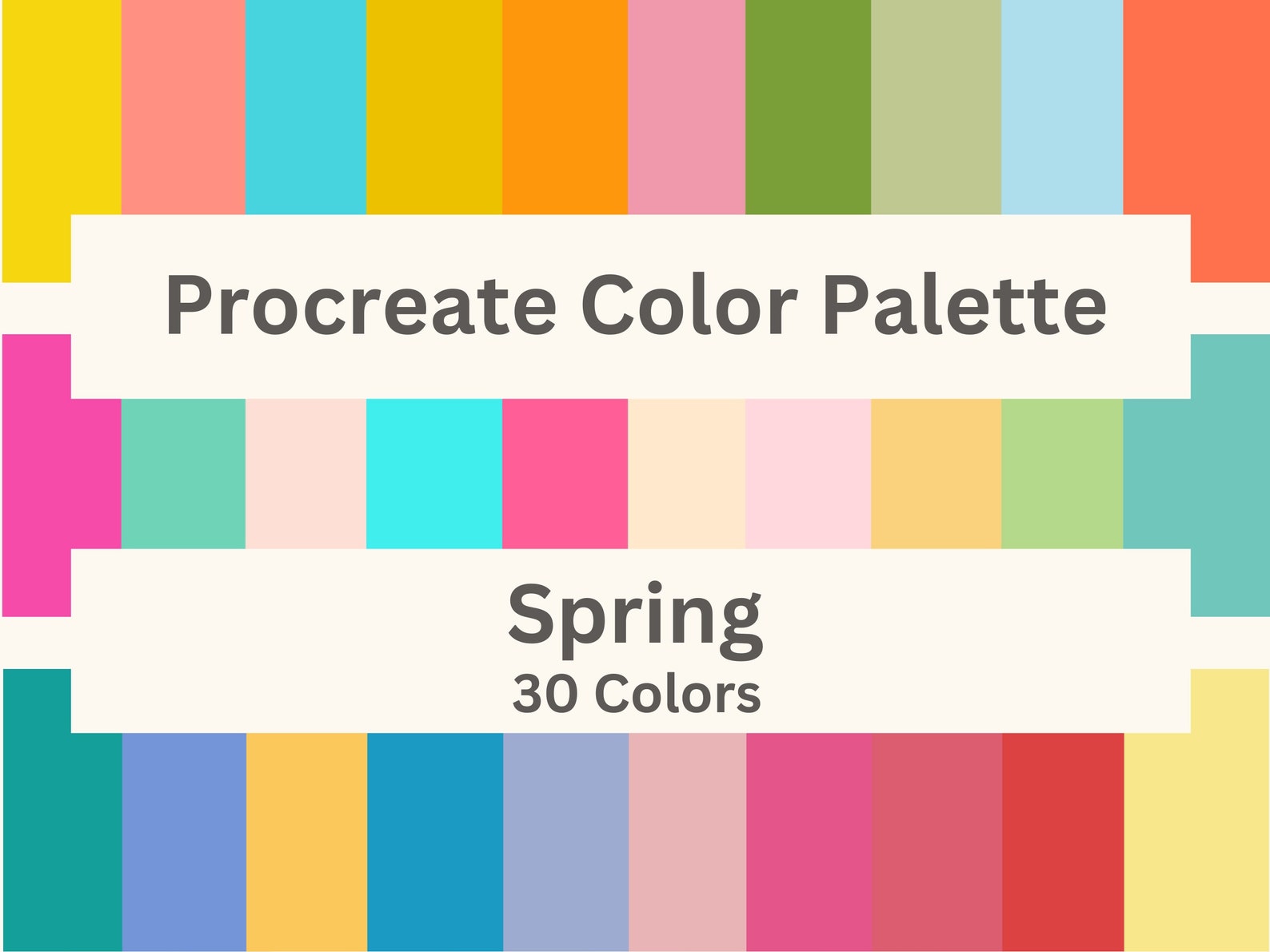 Pro Create Spring Color Palette Procreate Color Palette, Spring, Procreate Color Palette for Ipad ...