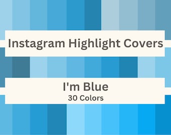 30 Instagram Story Highlight Covers Blue Shades | Solid Color Icons | Highlight Icons | Instagram Story | Solid IG Story Highlight Covers