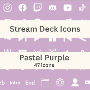 47 Elgato Stream Deck Icons, Pastel Purple Icon Covers, Minimal Streaming Graphics, Stream Deck Buttons, App Icons,