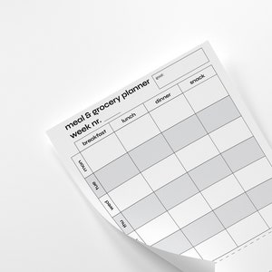 Printable Weekly Meal & Grocery Planner / Shopping, Grocery, Food List / Instant Download A4 / Easy Tracker w/ Health Goal of the Week
