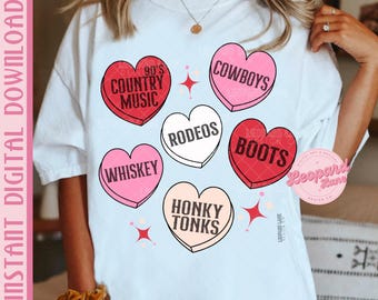 DIGITAL western cowgirl Valentine’s Day digital graphic design png file. Instant digital download. 300 dpi.