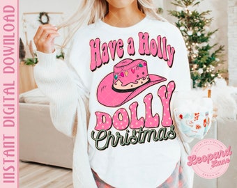 PNG File Holly Dolly Christmas Western Digital Download Graphic Design