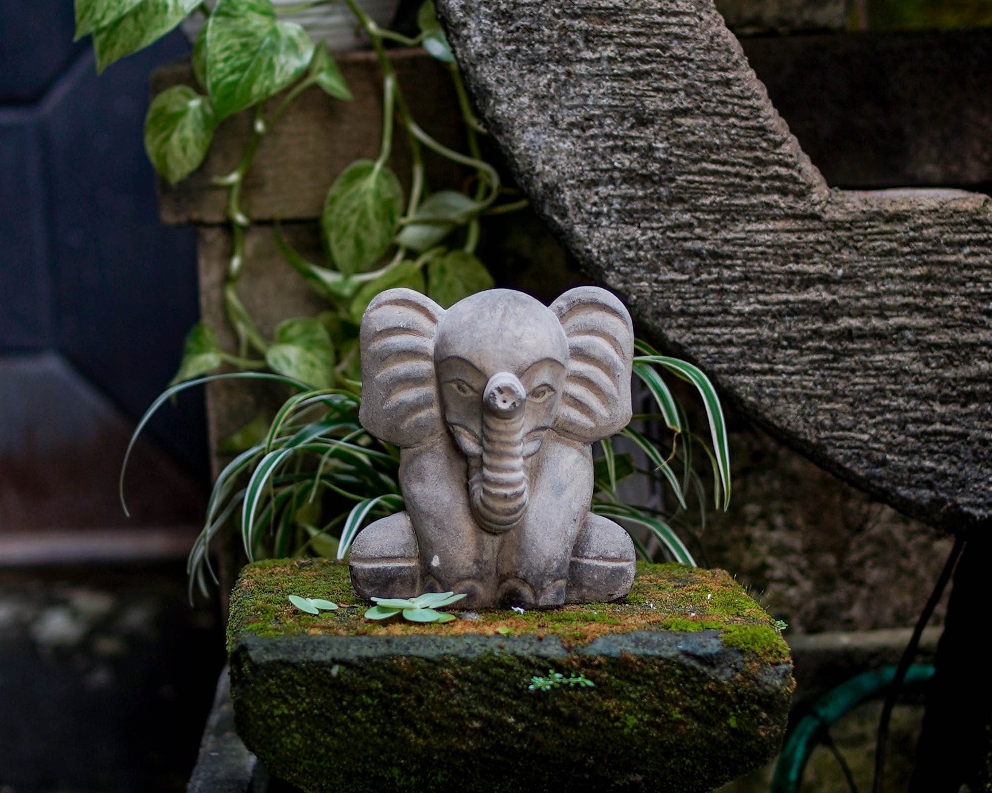 Elephant Statue 6 Inch / 15 Cm, Elephant Figurine, Concrete Statue ...