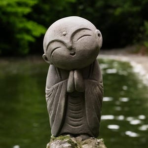 Jizo Statue 9 Inch / 22 cm, Stune Statue, Jizo Figurine, Jizo Buddha, Buddha Statue, Buddha Figurine, Buddha Jizo, Japanese Buddha,Gift Idea