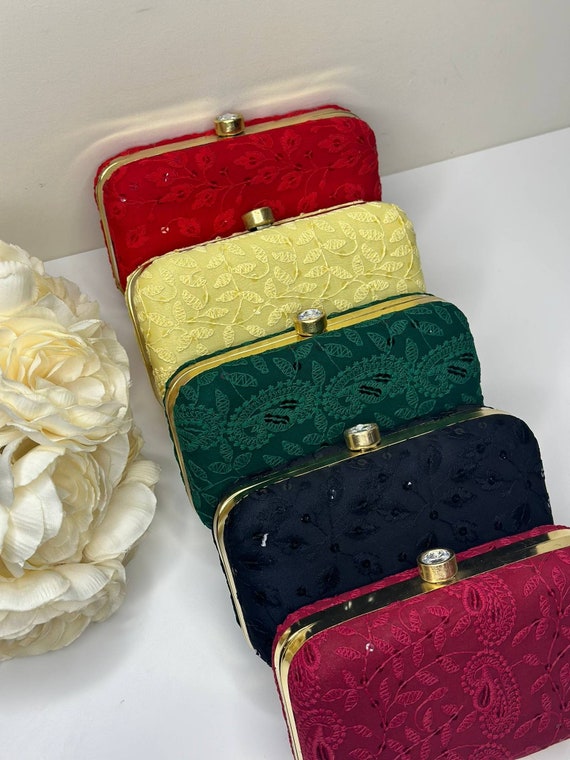 Embroidery Party Wear Clutch Purses With Chain Bag, Bags & Wallets, Wallets  & Clutches Free Delivery India.