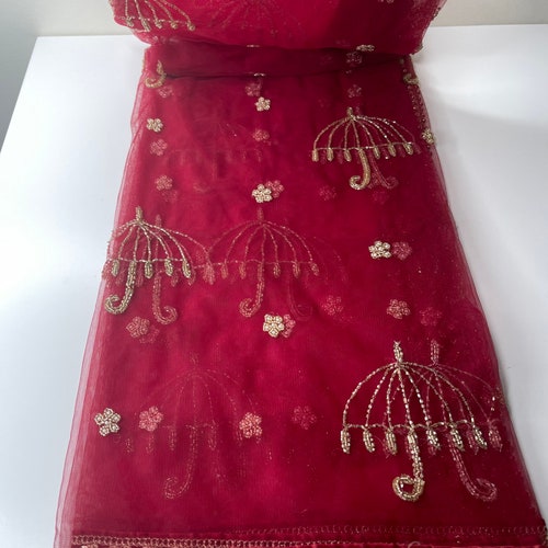 Traditional Embroidered Work Bridal, Wedding Wear shops Indian Dupatta, Beautiful Embroidered Zari Work Chunni