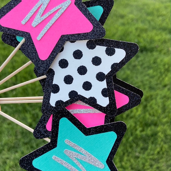 Pink, Turquoise, Polka Dot Cupcake Toppers | LOL Inspired | Surprise Dolls Inspired | Kids Party Theme| Personalized Initial