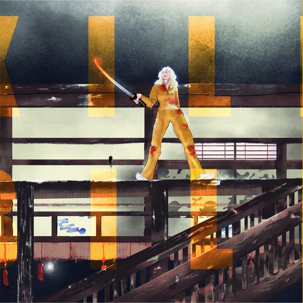 Kill Bill - The Bride vs Crazy 88 A4 matte print