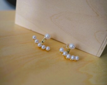 Elegante anillo de perlas con Goldton