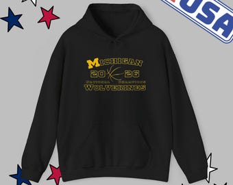 Michigan Wolverines 2026 National Champions Wolverines Hoodie | College Basketball Retro Logo