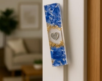 Custom Resin Mezuzah from Chuppah Glass – Jewish Wedding Gift, Personalized Judaica, Handmade Mezuzah for Newlyweds