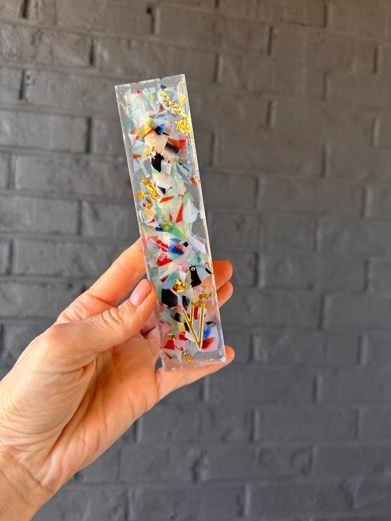 Custom Smashed Wedding Glass Mezuzah, Jewish Wedding Gift, 6 inches