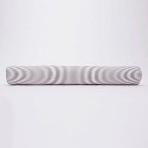 Round Feather Bolster Pillow in striped Ticking
