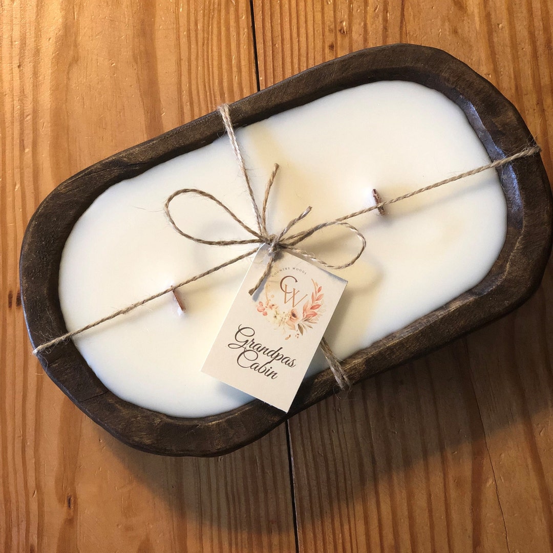 Wood Dough Bowl Candle, Handcrafted Rustic Candles, Choose Your Scent