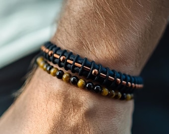 Custom Morse Code Leather Bracelet | Memorial Jewelry for Loss of Mother | Personalized Men's Bracelet | Couples Gift | Groomsmen Gifts