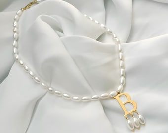 Anne Boleyn Collier de perles d&#39;eau douce personnalisé, pendentif en argent S925, collier de demoiselle d&#39;honneur, Bijoux historiques