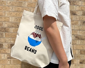 Cool Beans Tote Bag - Red Bean Shaved Ice | shoulder bag perfect for traveling, errand run, everyday bag, school bag