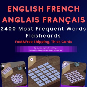 English - French 2400 Most Common Words Flashcards
