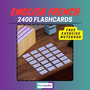 English - French 2400 Most Common Words Flashcards