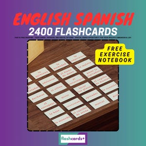 English - Spanish 2400 Most Common Words Flashcards