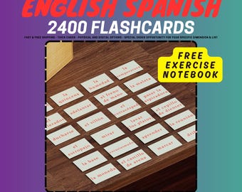 English - Spanish 2400 Most Common Words Flashcards
